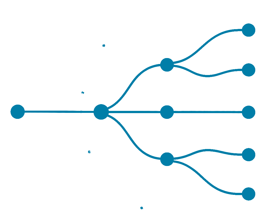 Binary Bliss Signal artwork: one shared node whose signal paths spread into separate coordinated handoff stages.