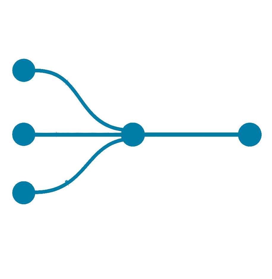 Binary Bliss Signal artwork: separate capability inputs aligned into one coordinated direction.